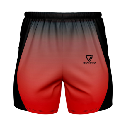 Athletic Dry-Fit Sublimated Sports Shorts front view by Regar Impex – OEM/ODM production, Private Label, Bespoke Customization, bulk B2B production