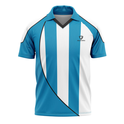 Athletic Striped Dry-Fit V-Neck T-Shirt (SW-TSH-009) front view B2B manufacturer
