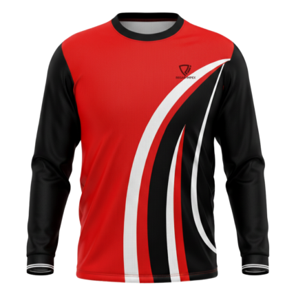 Athletic Sublimated Dry-Fit Performance Shirt front view – long-sleeve crewneck sports shirt by Regar Impex, B2B sportswear manufacturer, wholesaler & bulk order provider for men, women, youth