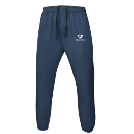Athletic Training Pants front view by Regar Impex – OEM manufacturing, Private Label, Bespoke Customization, bulk B2B production with polyester, poly-cotton and cotton options