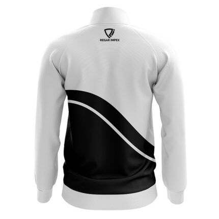 Regar Impex Black and White Waterproof Track Jacket – Lightweight Polyester Jacket for Sports and Outdoor Wear