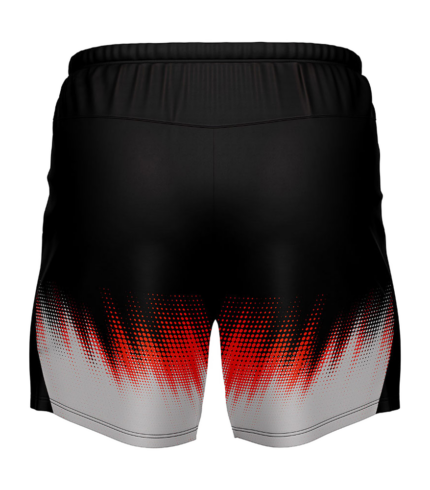 Custom Dry-Fit Sublimated Performance Shorts back view by Regar Impex – Sportswear Exporter, OEM/ODM production, Private Label, bulk B2B production