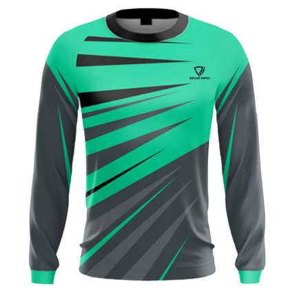 Lightweight Print Performance Shirt front view – long-sleeve crewneck sports shirt by Regar Impex, B2B sportswear manufacturer, wholesaler & bulk order provider for men, women, youth
