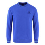 Front view of Men’s Blue Striped Crewneck Sweatshirt by Regar Impex