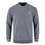 Front view of Men’s Gray Striped Crewneck Sweatshirt by Regar Impex