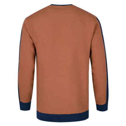 Back view of Men’s Ribbed Two-Tone Crewneck Sweatshirt by Regar Impex