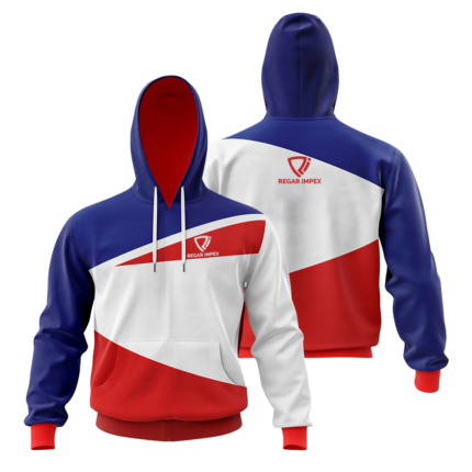 Front and back view of Precision Geometric Sublimated Hoodie (SW-HOD-008) featuring sharp-angle OEM Manufacturing for B2B wholesalers; White Label ready for Private Label branding.