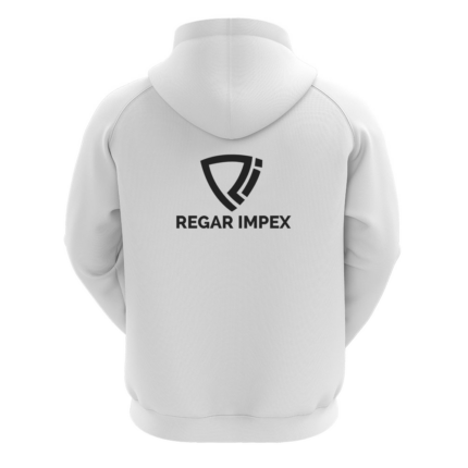Back view of Regar Impex Pro-Fit Raglan Blank Hoodie (SW-HOD-005) featuring a heavyweight OEM Manufacturing solution, White Label ready and built for mass-production scalability.