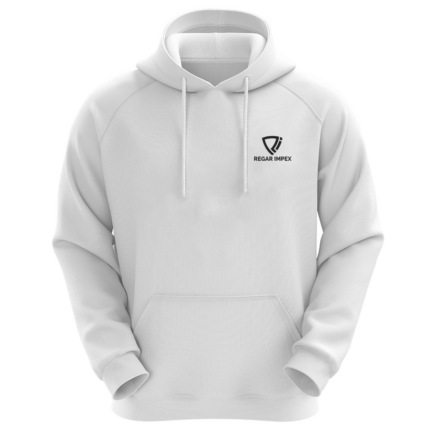 Front view of Regar Impex Pro-Fit Raglan Blank Hoodie (SW-HOD-005) featuring essential OEM Manufacturing for B2B wholesalers; White Label ready for premium Private Label customization.