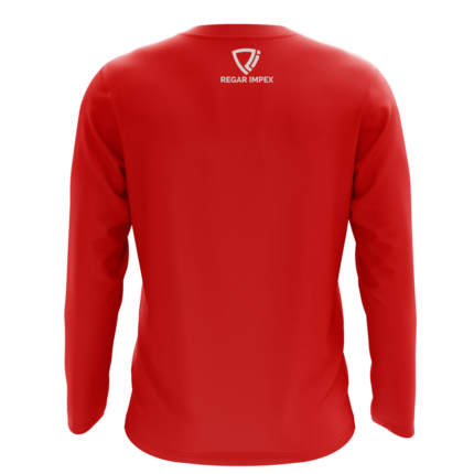 Training Moisture-Wicking Performance Shirt back view – long-sleeve crewneck sports shirt, B2B sportswear manufacturer, wholesaler & bulk order provider, men, women, youth
