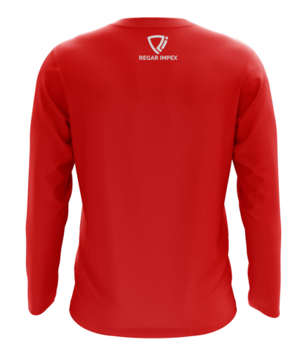 Training Moisture-Wicking Performance Shirt back view – long-sleeve crewneck sports shirt, B2B sportswear manufacturer, wholesaler & bulk order provider, men, women, youth