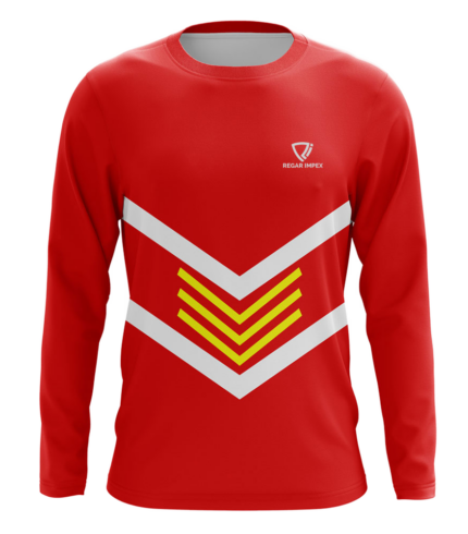 Training Moisture-Wicking Performance Shirt front view – long-sleeve crewneck sports shirt, B2B sportswear manufacturer, wholesaler & bulk order provider, men, women, youth
