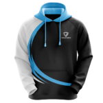 Front view of Regar Impex Tri-Tone Curve-Panel Raglan Hoodie (SW-HOD-003) featuring expert OEM Manufacturing for B2B wholesalers; White Label ready for Private Label streetwear.