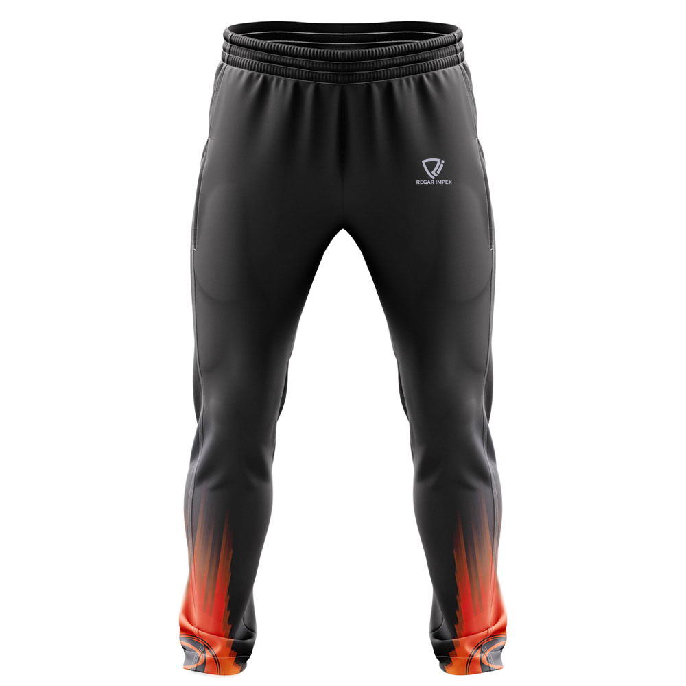 Dry-Fit Printed Sports Pants Front View | Regar Impex Dry-Fit Printed Sports Pants front view by Regar Impex – OEM manufacturing, Private Label, Bespoke Customization, bulk B2B production