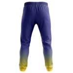 Quick-Dry Sublimated Track Pants back view by Regar Impex – Sportswear Exporter, OEM/ODM production, Private Label, bulk B2B production