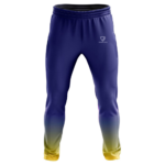 Quick-Dry Sublimated Track Pants front view by Regar Impex – OEM manufacturing, Private Label, Bespoke Customization, bulk B2B production
